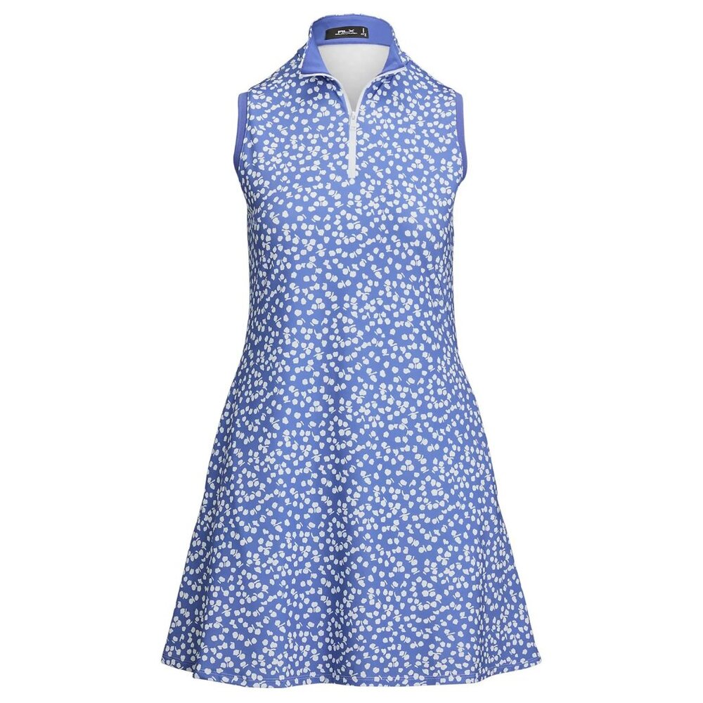 NWT Ralph Lauren Golf Sleeveless Zip Dress Blue White Print Size M - MSRP $168 - Picture 4 of 5